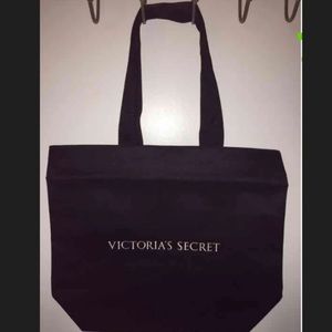 Victoria's Secret bag logo black canvas shopping tote Victoria secret tote bag